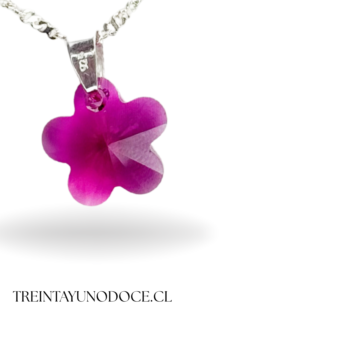 Cadena fina cristal flor