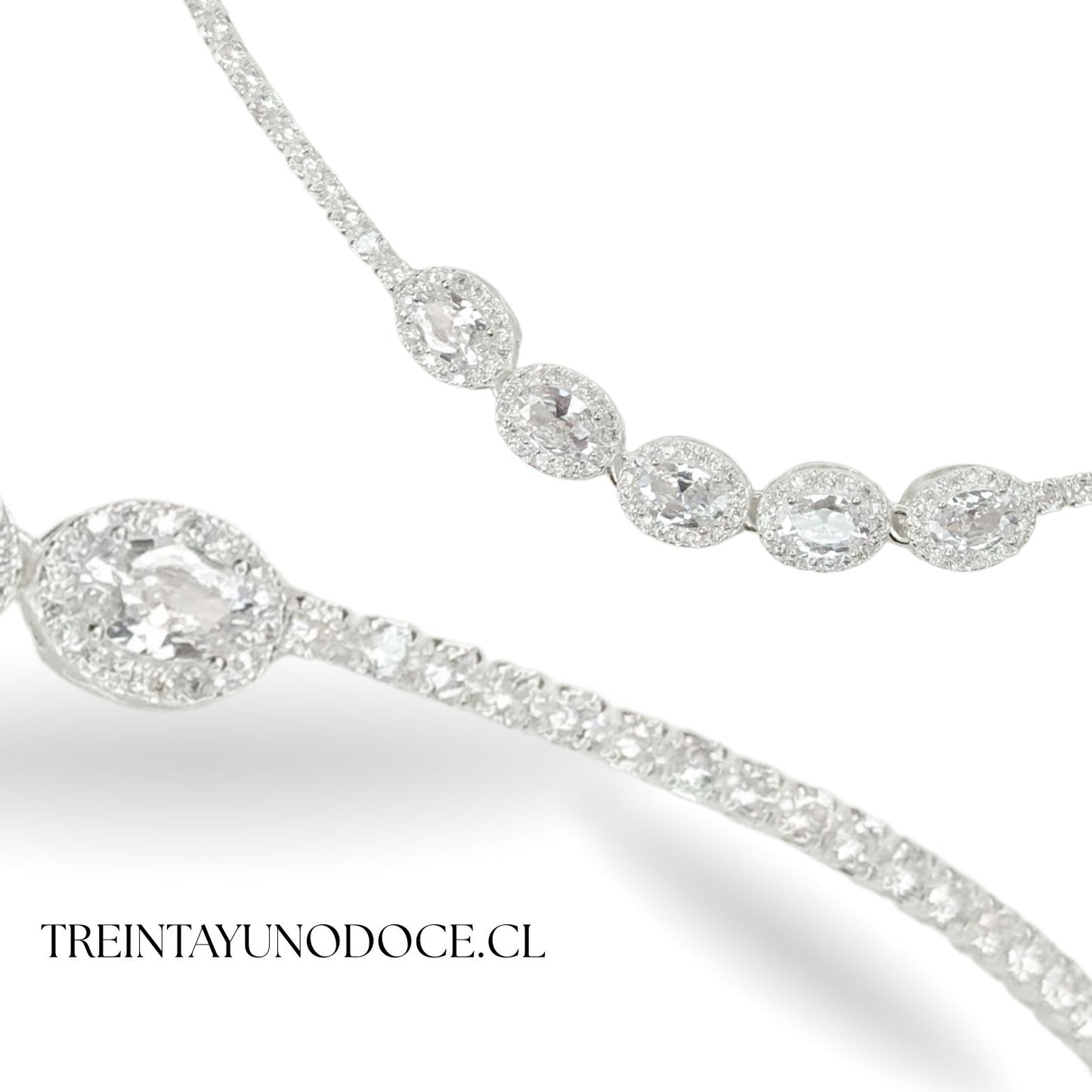 Cadena microcircon ovalados