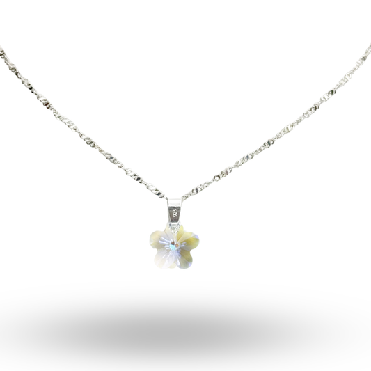 Cadena fina cristal flor