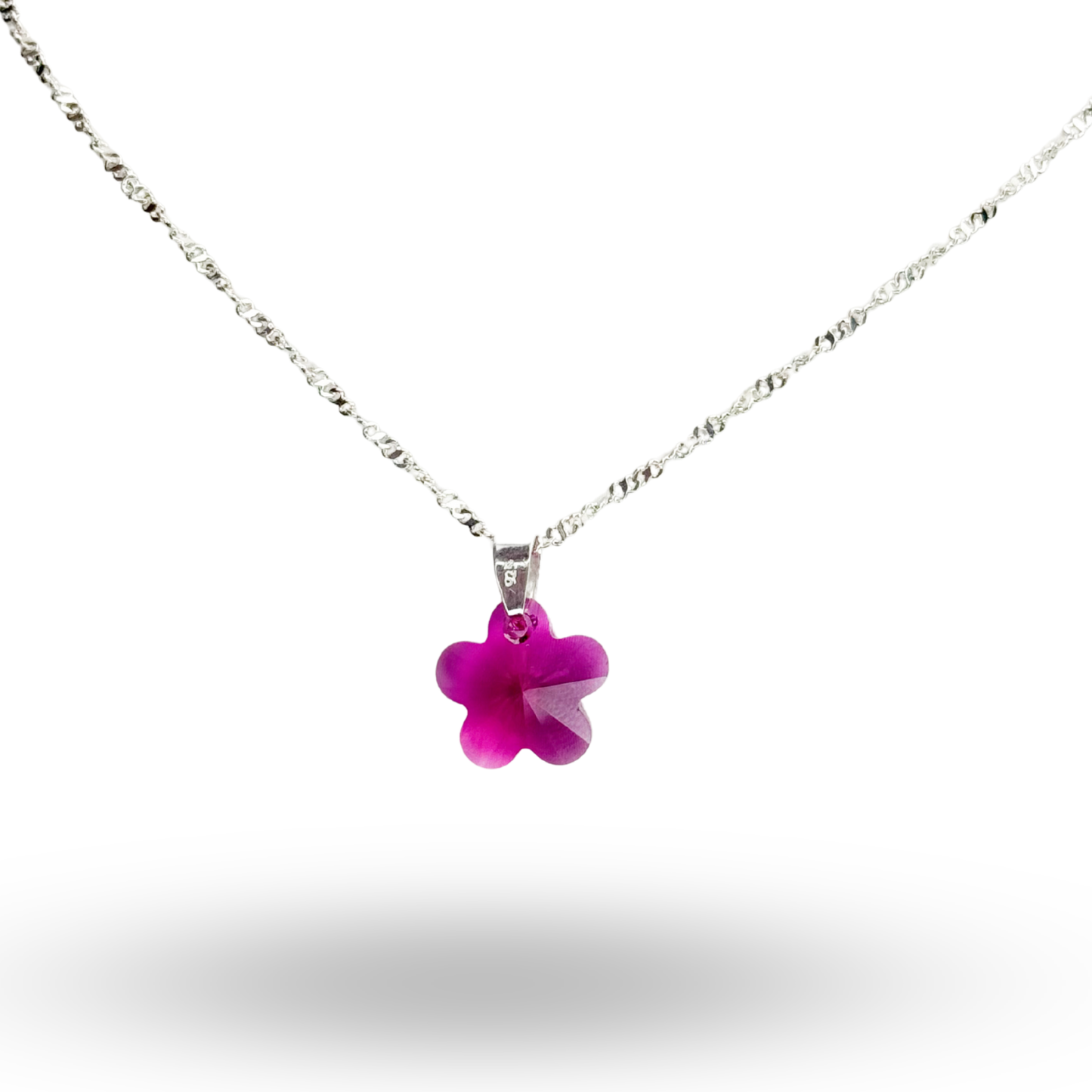 Cadena fina cristal flor