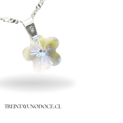 Cadena fina cristal flor
