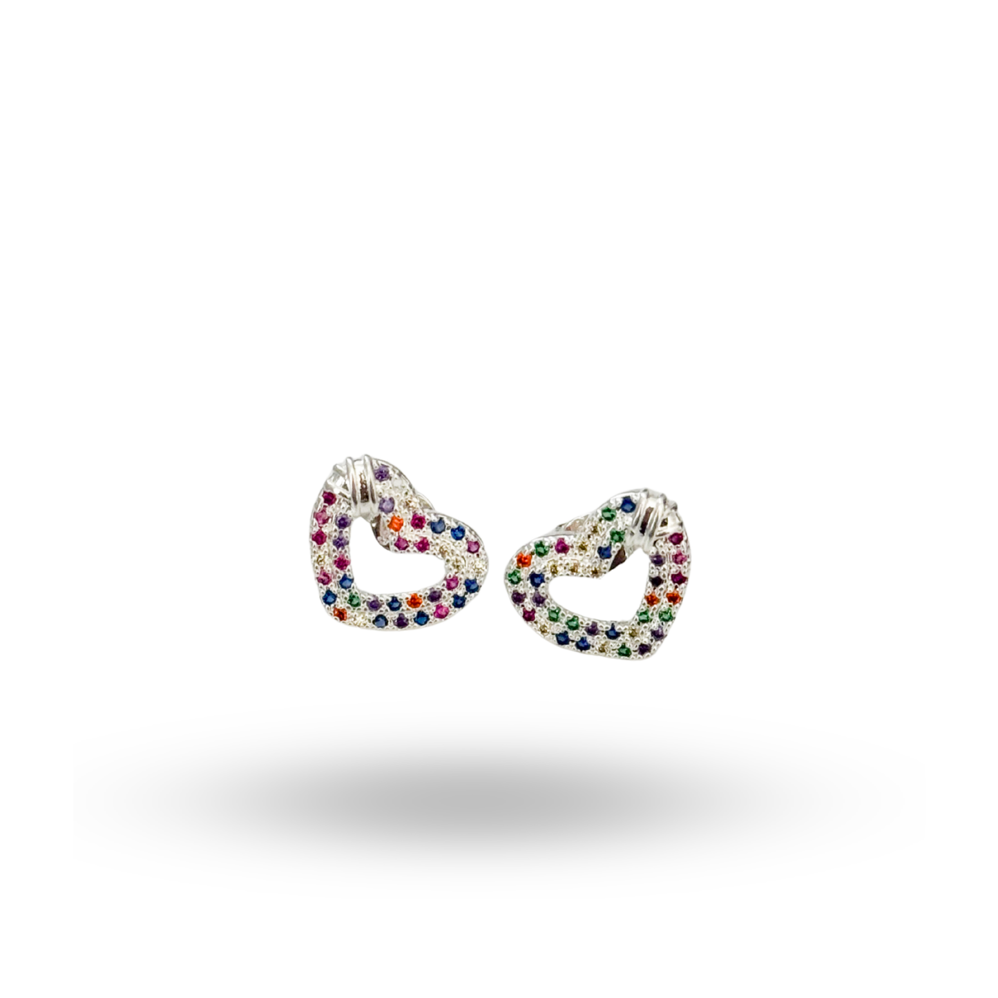 Aros corazón rainbow